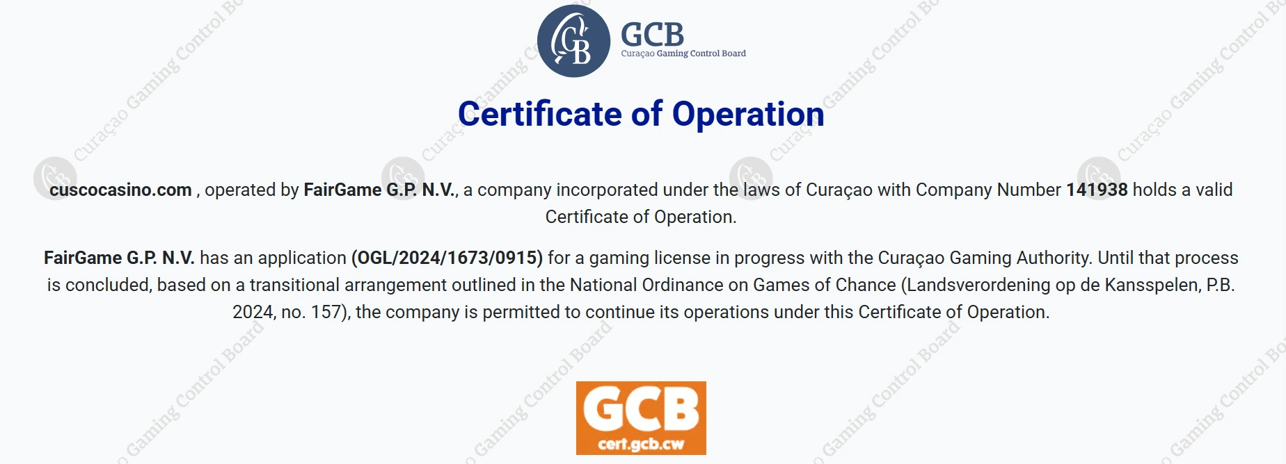 Cusco Casino veilig en gereguleerd met licentie